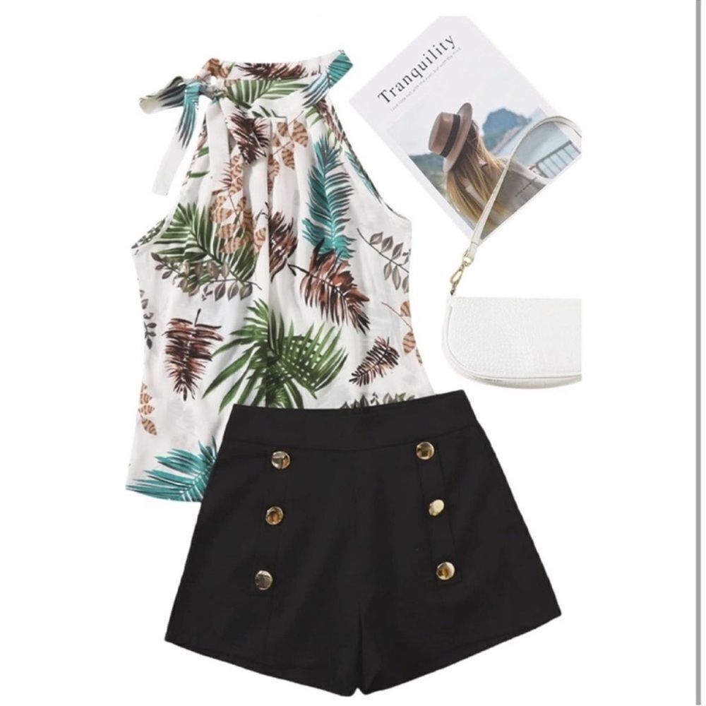 New  Floral Top and Short Set Size Small